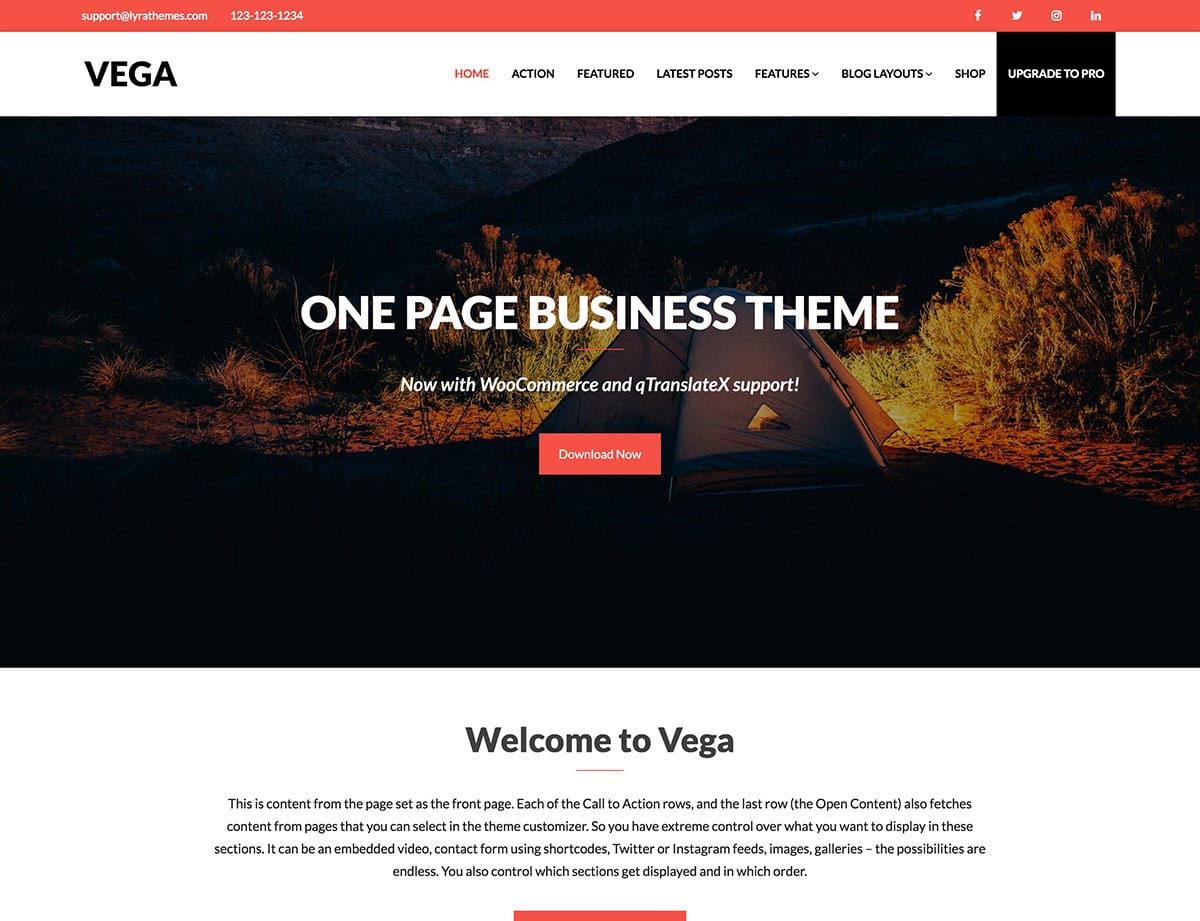 Vega wordpress theme
